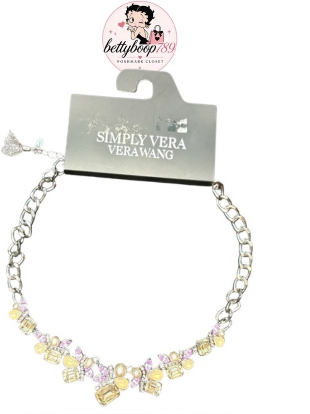 Simply Vera Vera Wang Yellow and Purple Crystal Bib Necklace